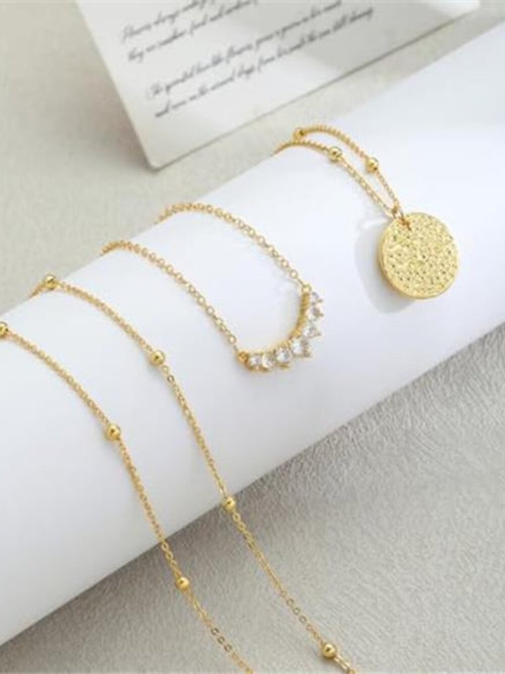 Gold/Silver Layered Necklaces for Women,Dainty 14k Gold Plated Stackable Choker - Picture 5 of 7